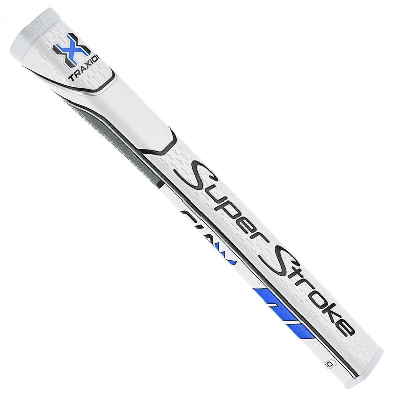 Super Stroke SuperStroke Traxion ClawÂ® Golf Putter Grip, White/Blue (ClawÂ® 1.0) | Advanced Surface Texture That Improves Feedback and Tack | Minimize Grip Pressure with a Unique Parallel Design | Tech-Port - Image 2